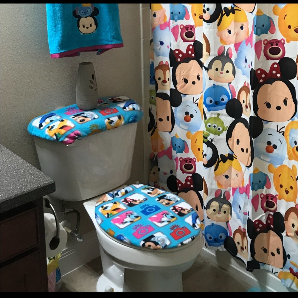 Mickey Mouse Toilet Tank Cover Set